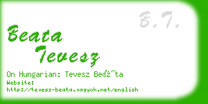 beata tevesz business card